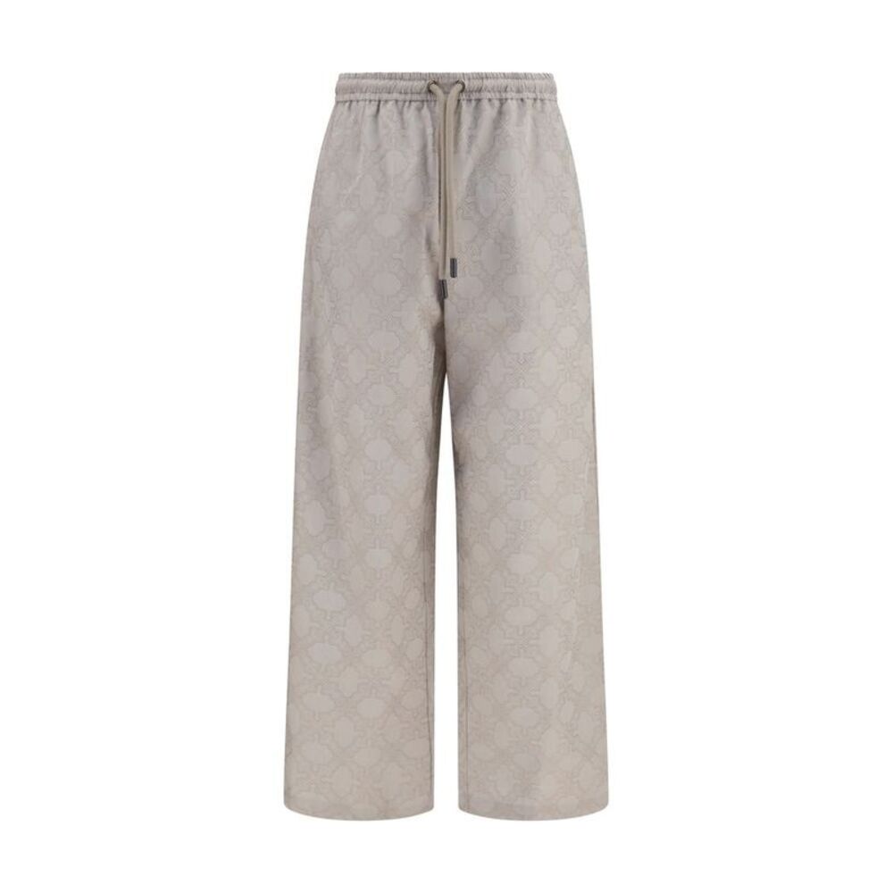 Off-White Beige Cotton Casual Men's Pants